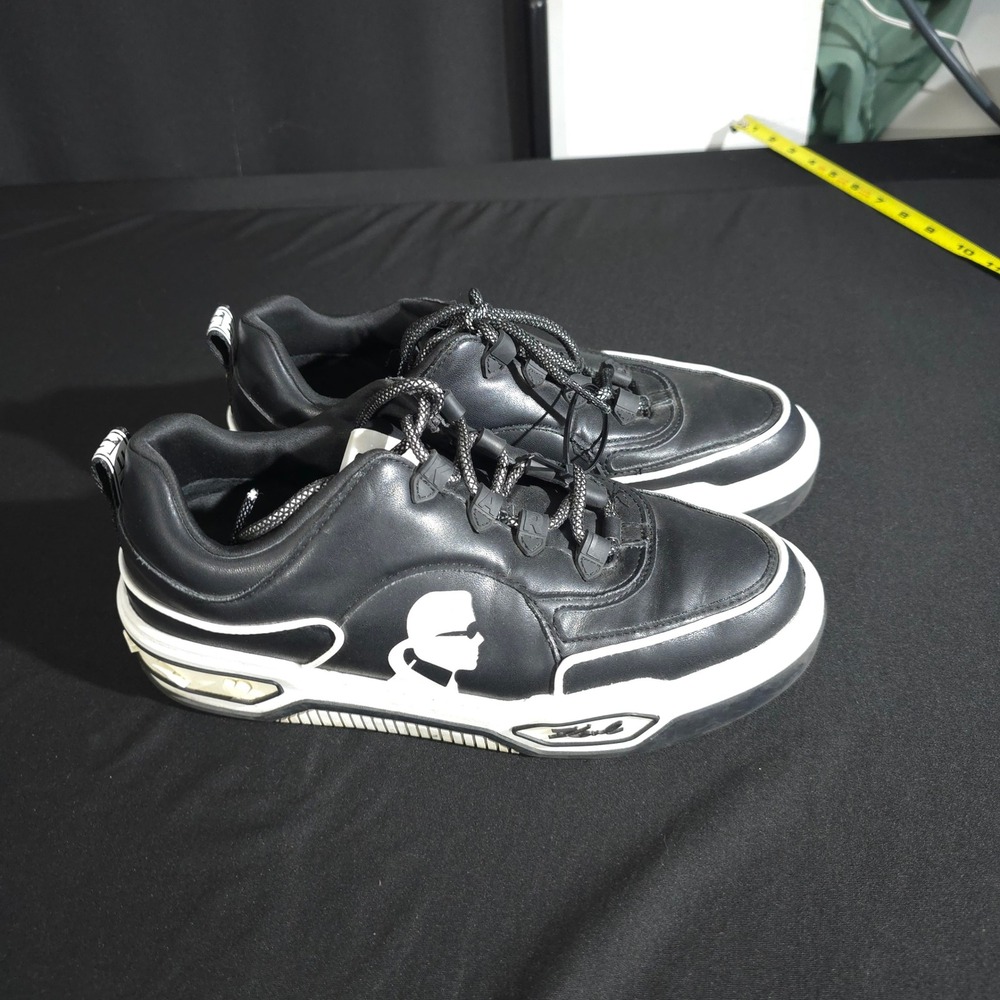 Karl Lagerfeld Colden F24 Women 8 Black White Graphic Platform Fashion Sneakers
